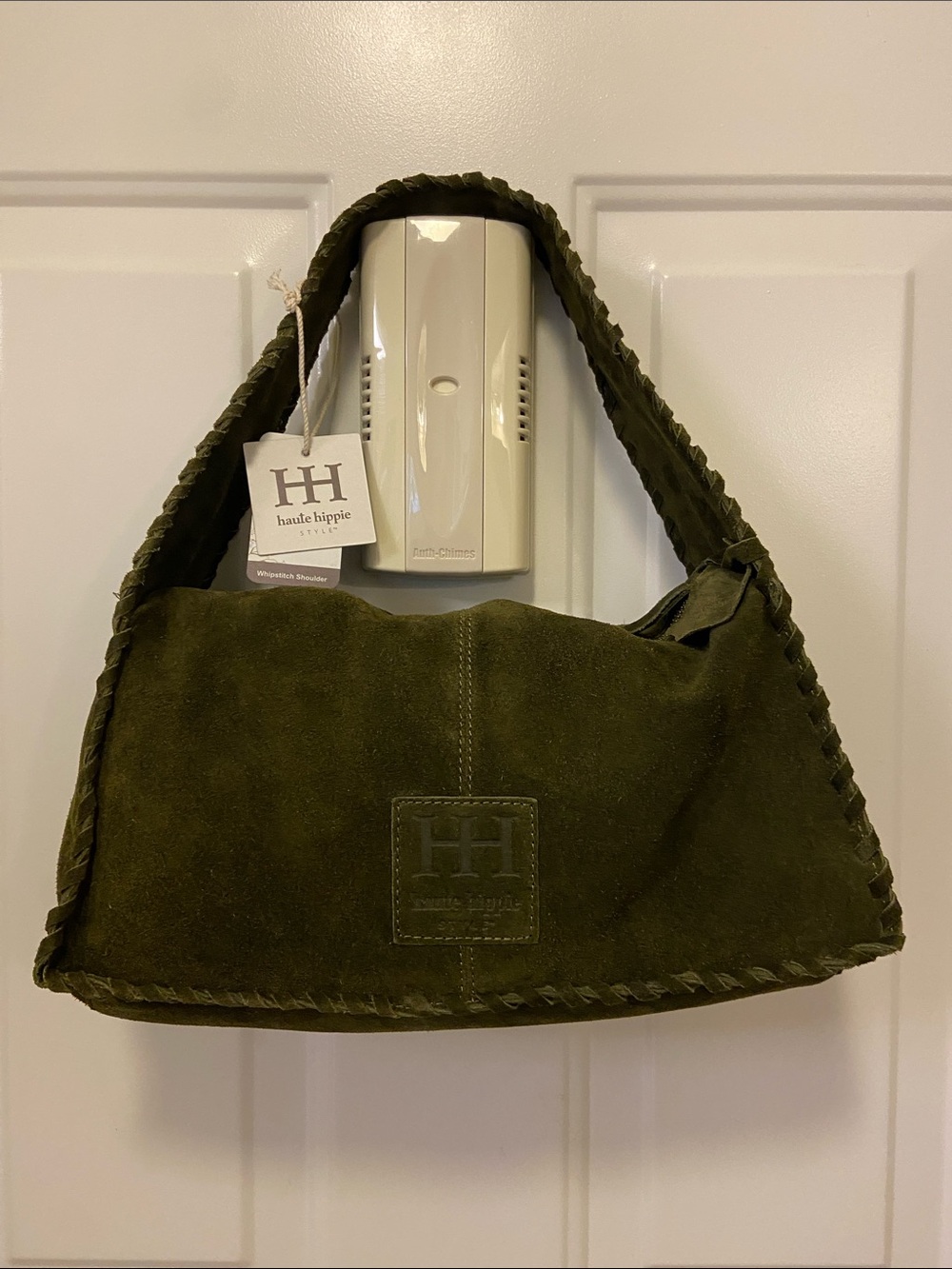 Haute Hippie Olive Green Braided Suede Hobo Shoulder Bag - Picture 4 of 15